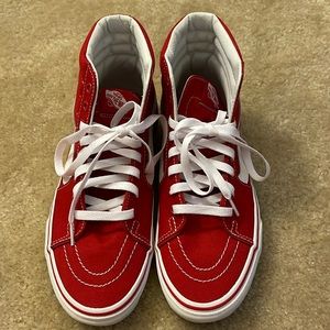 Vans Sk8-Hi Sneakers Size 9.5 Color Red White